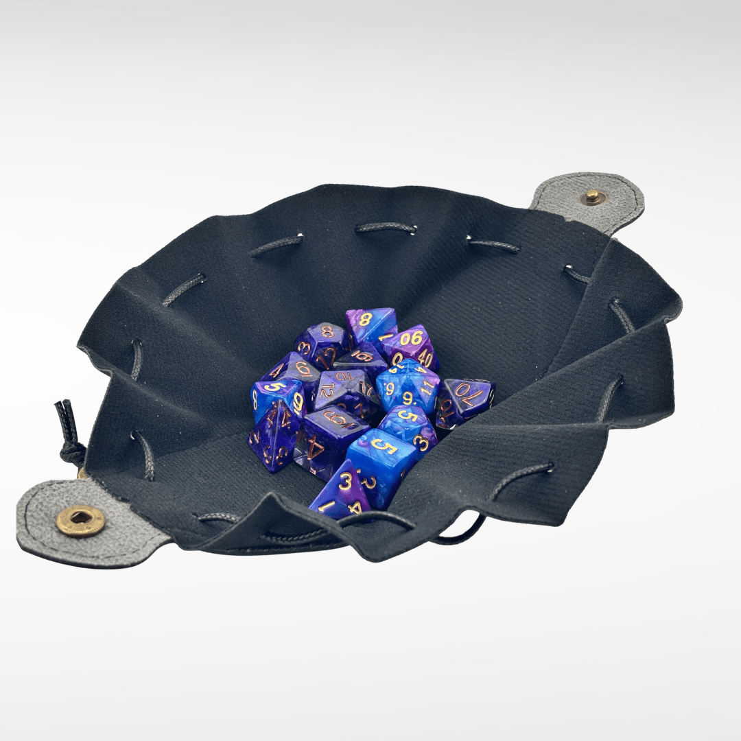 2 - in - 1 Small Leather Dice Pouch & Rolling Tray - Nerd Gear Gaming Inc.