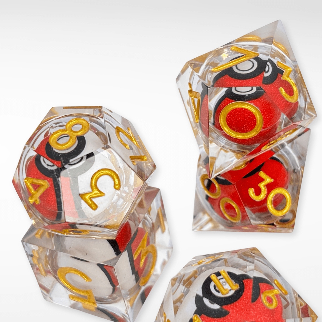 Battle Ball - 7pc Handmade Resin Dice Set - Nerd Gear Gaming Inc.