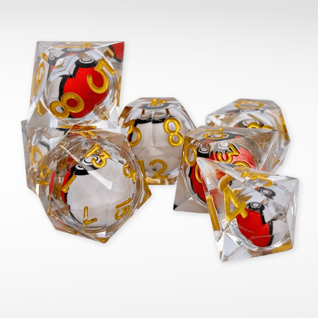 Battle Ball - 7pc Handmade Resin Dice Set - Nerd Gear Gaming Inc.