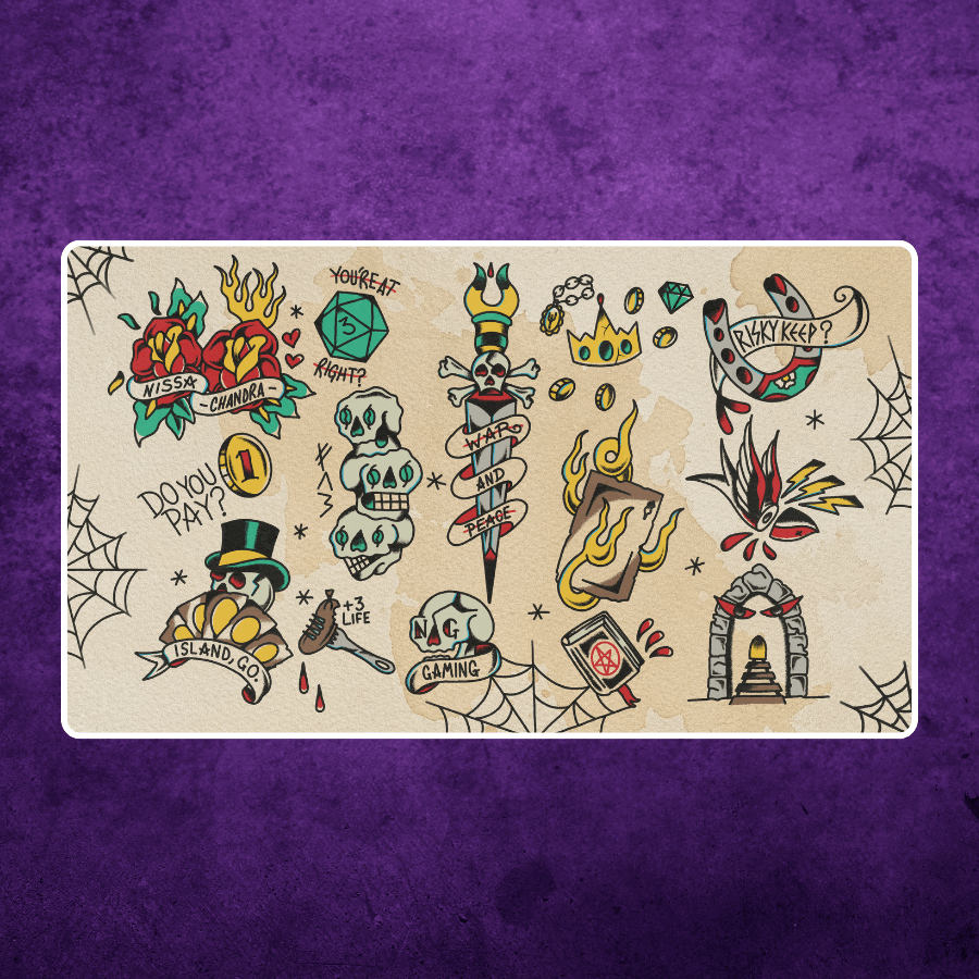 mtg tattoo cards Mr. Dom Tattoo Premium MTG Playmat