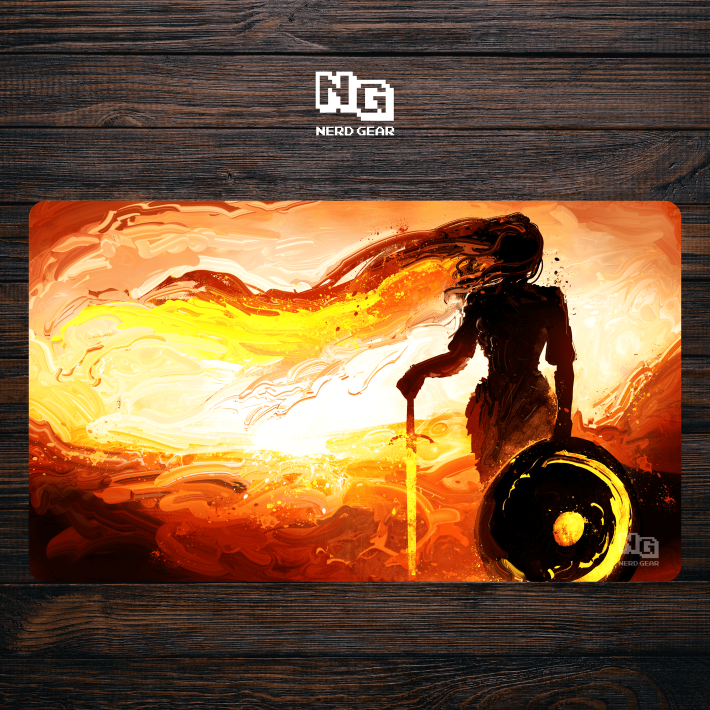 Solstice Valkyrie - Premium TCG Playmat - MTO - Nerd Gear Gaming Inc.