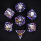 The Astral Coil – 7pc Handmade Golden Ribbon Dice Set - Nerd Gear Gaming Inc.