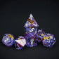 The Astral Coil – 7pc Handmade Golden Ribbon Dice Set - Nerd Gear Gaming Inc.