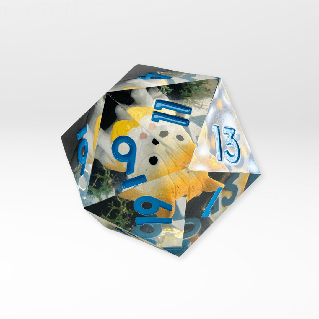 The Corgi Caprice - 55mm Handmade Resin D20 Dice - Nerd Gear Gaming Inc.
