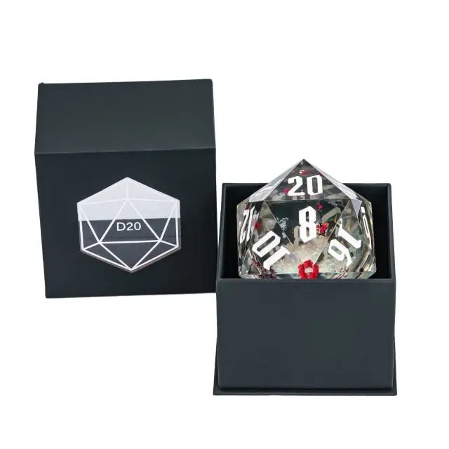 The Eternal Bloom – 55mm Liquid Quicksand D20 Dice - Nerd Gear Gaming Inc.