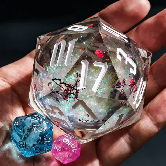 The Eternal Bloom – 55mm Liquid Quicksand D20 Dice - Nerd Gear Gaming Inc.