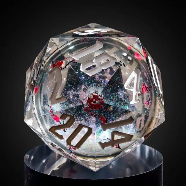 The Eternal Bloom – 55mm Liquid Quicksand D20 Dice - Nerd Gear Gaming Inc.