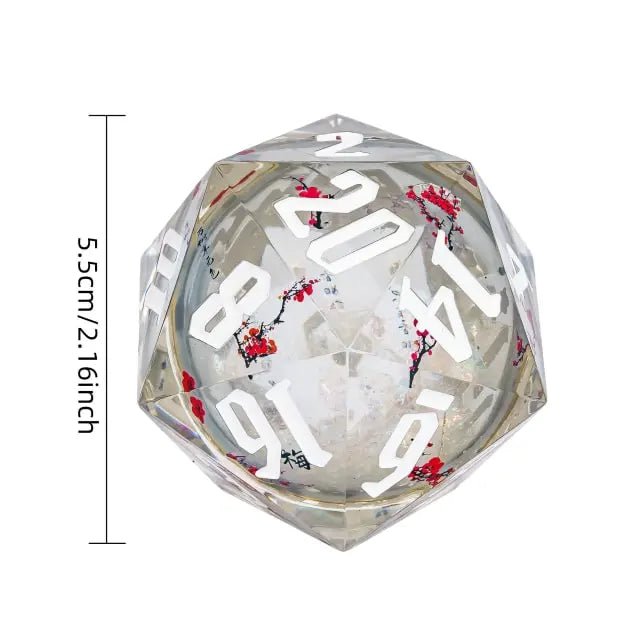 The Eternal Bloom – 55mm Liquid Quicksand D20 Dice - Nerd Gear Gaming Inc.