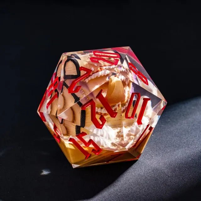 The Jaws of the Deceiver – 55mm Encapsulated Mimic D20 Dice - Nerd Gear Gaming Inc.