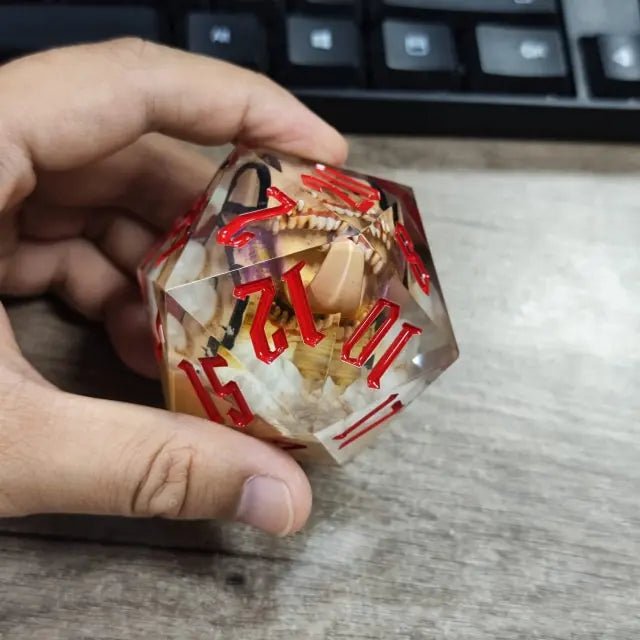 The Jaws of the Deceiver – 55mm Encapsulated Mimic D20 Dice - Nerd Gear Gaming Inc.