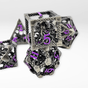 The Kraken's Cage - 7pc Hollow Metal Dice Set - Nerd Gear Gaming Inc.