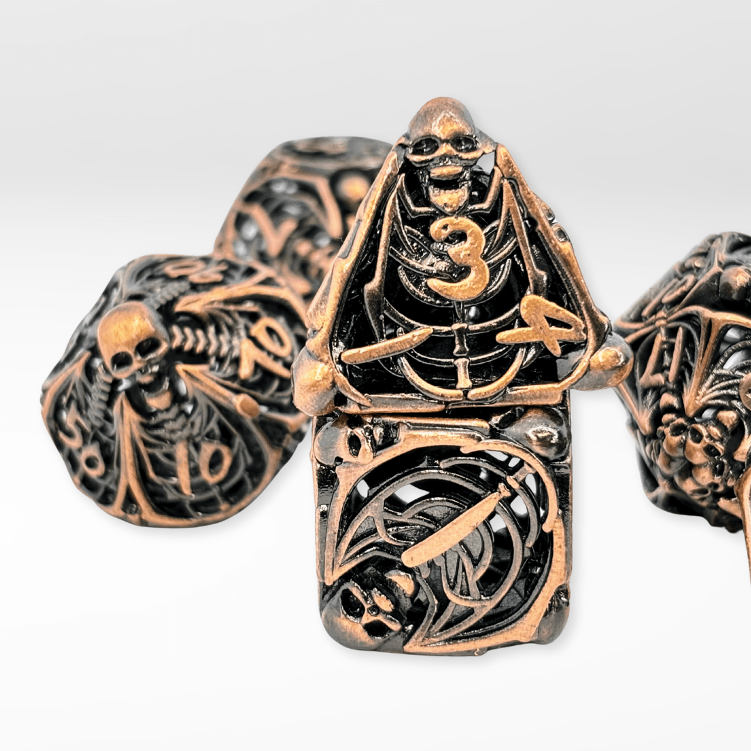 The Necromancer's Coffin - 7pc Hollow Metal Dice Set - Nerd Gear Gaming Inc.