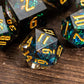 The Obsidian Prism – 7pc Handmade Sharp Dice Set - Nerd Gear Gaming Inc.