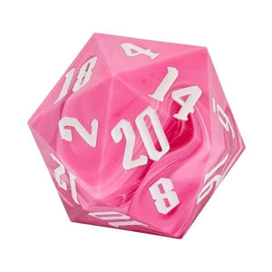 The Potion of Charm – 55mm Pink Acrylic Swirl D20 Dice - Nerd Gear Gaming Inc.