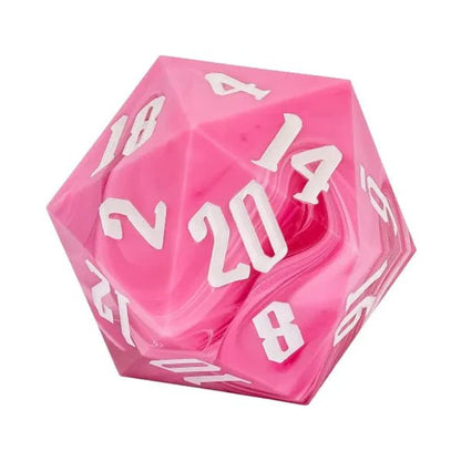 The Potion of Charm – 55mm Pink Acrylic Swirl D20 Dice - Nerd Gear Gaming Inc.