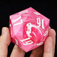 The Potion of Charm – 55mm Pink Acrylic Swirl D20 Dice - Nerd Gear Gaming Inc.
