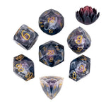 The Shadow Bloom – 7pc Handmade Sharp Lotus Dice Set - Nerd Gear Gaming Inc.