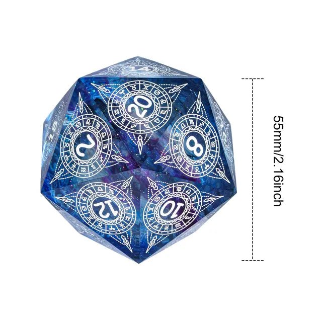 The Twelve Constellations – 55mm Handmade Resin D20 Dice - Nerd Gear Gaming Inc.